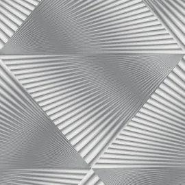 Erismann Gala 3D Effect Fan Grey Metallic Wallpaper - 10404-10
