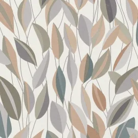Erismann Foliage Leaf Beige/Green Multi Wallpaper - 10431-07