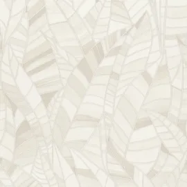 Elle Decoration Serenade Leaf Cream Metallic Wallpaper - 10446-14