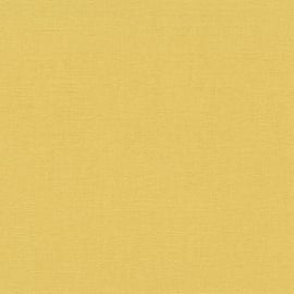 High-resolution flat swatch of Erismann Wall Stories yellow wallpaper showing the fine textured grain.