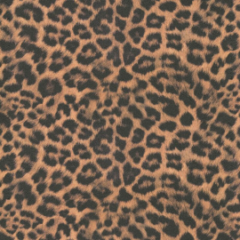 High-resolution flat swatch of Erismann Urban Safari wallpaper showing the brown textured leopard print.