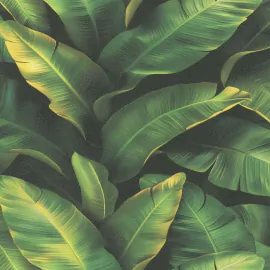 High-resolution flat swatch of Erismann Sumatra Leaves wallpaper showing the green textured leaf pattern.
