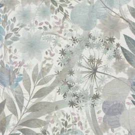 Erismann Secret Grove Floral Blue/Silver Wallpaper - 10506-24