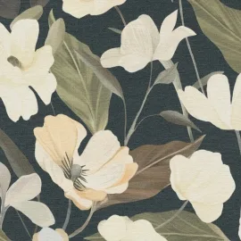 Erismann Fairy Blossom Floral Black Wallpaper - 10508-15