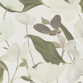 Erismann Fairy Blossom Floral White/Green Wallpaper - 10508-26