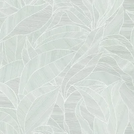 Erismann Silvana Leaf Light Teal Wallpaper - 10530-07
