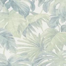 Erismann Mistry Monstera Leaves Green/Blue Wallpaper - 10558-07