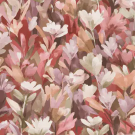 A flat swatch image of the 10586-06 red floral pattern.
