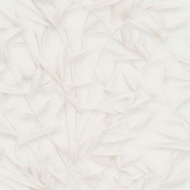 A flat swatch image of the 10587-02 beige leaf pattern.