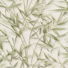 A flat swatch image of the 10587-07 green leaf design.