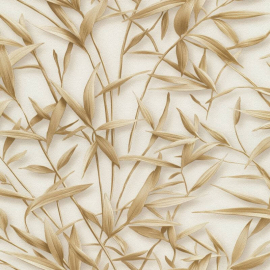 A flat swatch image of the 10587-11 brown leaf design.