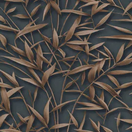 A flat swatch image of the 10587-47 anthracite leaf pattern.