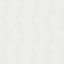 Close-up material sample of the Erismann Modern Balance 10603-31 design showing the light grey imperial leaf trail and metallic details.