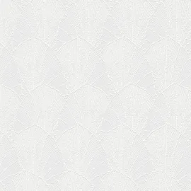 Close-up material sample of the Erismann Modern Balance 10603-31 design showing the light grey imperial leaf trail and metallic details.
