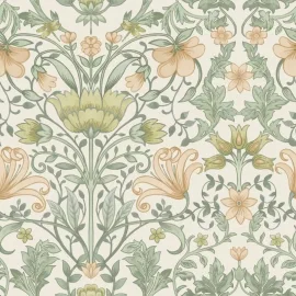 Holden Decor Vintage Floral Cream/Ochre Wallpaper - 13392