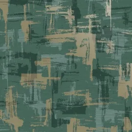 Holden Decor Abstract Geo Green/Gold Metallic Wallpaper - 13561