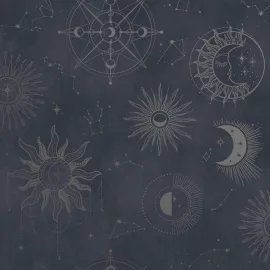 Holden Decor Cosmic Navy/Silver Metallic Wallpaper - 14251