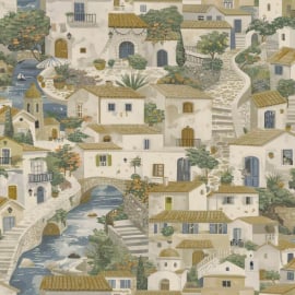 Holden Decor Odyssey Italian Buildings Beige/Blue Wallpaper - 14281