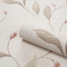 Belgravia Decor Tiffany Fiore Trail Pink Glitter Wallpaper - 160