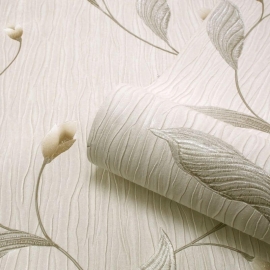 Belgravia Decor Tiffany Fiore Trail Cream Glitter Wallpaper - 161