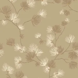 Belgravia Decor Valentino Pine Tree Champagne Metallic Wallpaper - 1933