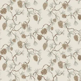 Flat swatch of Galerie Tallskog Motif in beige showing the smooth non-woven flat paper surface.