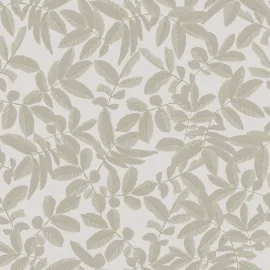 Flat swatch of Galerie Lovskog Foliage Leaf in light green showing the smooth non-woven flat paper surface.