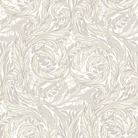 Muriva Vale Leaf Cream Metallic Wallpaper - 221502