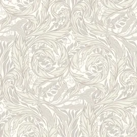 Muriva Vale Leaf Cream Metallic Wallpaper - 221502