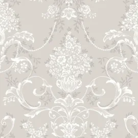 Rasch Amelie Floral Damask Grey Wallpaper - 260253