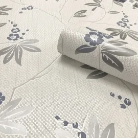 Belgravia Decor Amelie Blossom Floral Navy/White Wallpaper - 3023