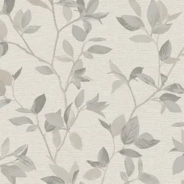 Rasch Silver Birch Leaf Natural/Silver Metallic Wallpaper - 311402
