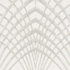 Galerie Avalon Arch Design White/Beige Metallic Wallpaper - 32254