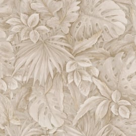 Galerie Eden Tropical Leaves Beige Wallpaper - 33307