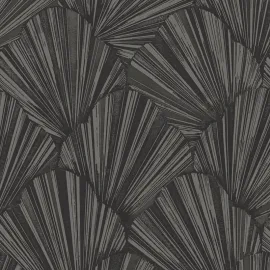 Belgravia Decor Allegra Geometric Black Glitter Wallpaper - 33340