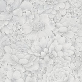 Galerie Eden Flower Garden Light Grey Wallpaper - 33952
