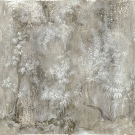 Galerie City Romance Floral Beige/Silver Grey Wall Mural 35095 swatch view.