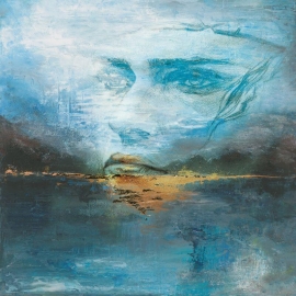 Galerie Odyssey Mysterious Face Blue Wall Mural - 35497