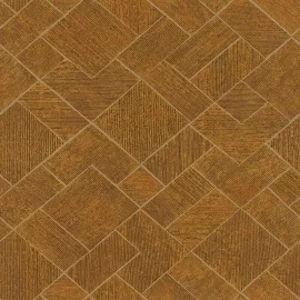 Galerie Odyssey Wood Mosaic Design Gold Metallic Wallpaper - 35513