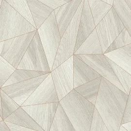 Daniel Hechter Abstract Wood Effect Beige/Grey Metallic Wallpaper - 36133-2