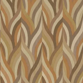 Holden Decor Bohemian Arabesque Geometric Orange/Mocha Wallpaper - 36373
