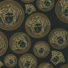 Versace Medusa Amplified Charcoal Wallpaper - 386117