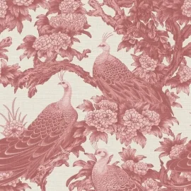 Michalsky Living Peacock Garden Red/Cream Wallpaper - 39982-4