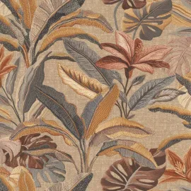 Rasch Sofia Vasari Leaf Sandlewood Wallpaper - 400600