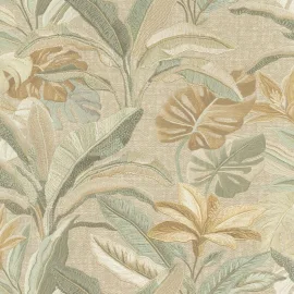 Rasch Sofia Vasari Leaf Sage/Cream Wallpaper - 400617
