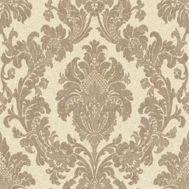 Belgravia Decor Ciara Damask Soft Beige Glitter Wallpaper - 4410