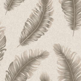 Belgravia Decor Ciara Feather Mocha Glitter Wallpaper - 4411