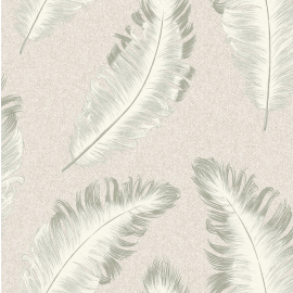 Belgravia Decor Ciara Feather Sage Glitter Wallpaper - 4412