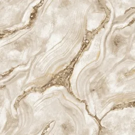 Rasch Palmetto Marble Taupe/Gold Glitter Metallic Wallpaper - 529456