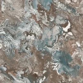 Rasch Serafina Marble Blue/Brown Metallic Wallpaper - 535068